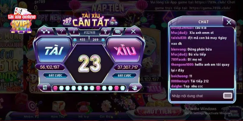 Tài xỉu tại 789 là tựa game đổi thưởng mang lại cơ hội kiếm tiền khủng